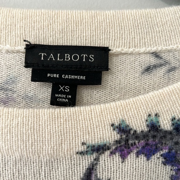 Talbot's 100% Cashmere Paisley Crew Neck Sweater XS - Picture 4 of 6
